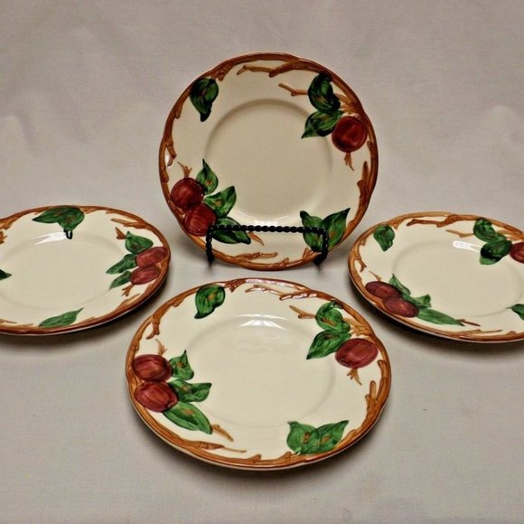 Franciscan Earthenware Hand Painted Set of 4 - 6 3/8" Bread & Butter Plates USA - Picture 2 of 12